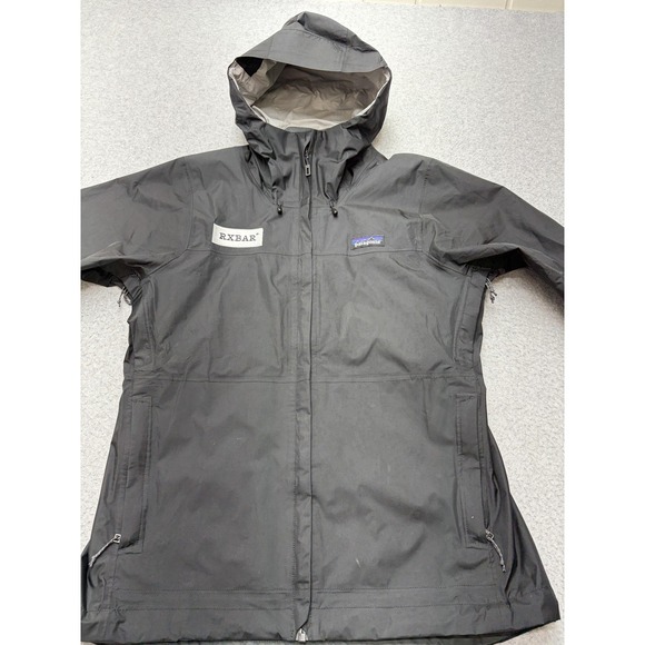 Patagonia Jacket Womens Small Black Torrentshell Rain Hooded RXBAR Logo Nylon - Picture 6 of 16